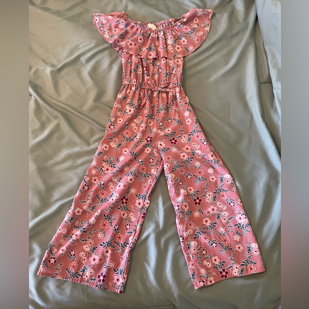 Adorable Pink Floral Kids Romper